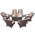 thumbnail image 2 of Direct Wicker 6 Seat Oval Gas Fire Pit Dining Table With Eton Chair, 2 of 7