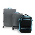 thumbnail image 3 of Maletas de Viaje ROLLWAY 20 y 26 Pulgadas con ruedas y Mochila Plata con Vivos azules, 3 of 4