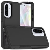 Decase for Samsung Galaxy A36 5G Case, Shockproof Heavy Duty Hybrid Protection Hard PC Shell Flexible TPU Bumper, Military Grade Drop Proof Durable Protective Case with Screen Protector,Black