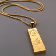 thumbnail image 4 of Gold Nugget Dummy Pendant Necklace Replica Bar Money Luck Accessory Casual Gold Imitation Joke Chain Anime Silver [NEXSTAGES] Men's Women's Women's (1, 4 of 6