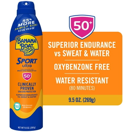 Banana Boat Sport Ultra SPF 50 Sunscreen Spray, Clear Spray Sunscreen, Adult Sunblock, 9.5 oz