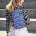 thumbnail image 5 of Lsque Colorful Mushrooms Pattern Canvas Daypack, Durable Backpack, High-quality Versatile Backpack,Vintage Compact Backpack-Medium, 5 of 6