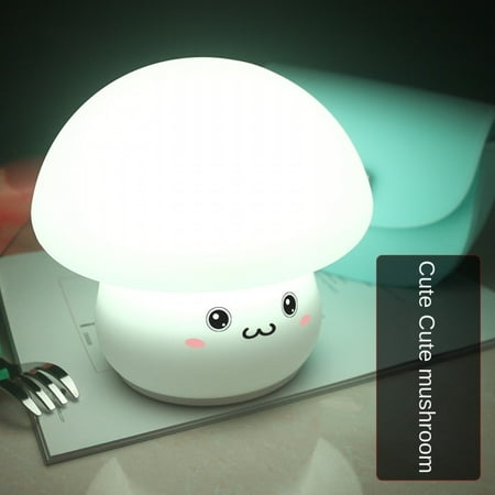

Night Light for Kids Adorable Silicone Nightlight Safe Eco-friendly Material Convenient Tap Control Warm Light- Suitable for Sleeping(Mushroom)