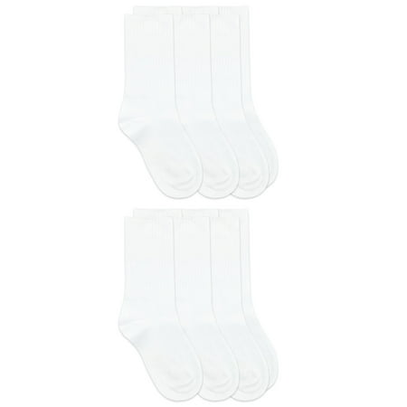 Jefferies Socks Boys Socks, 6 Pack Crew School Uniform Smooth Toe Rib Casual Cotton, Sizes XS - L