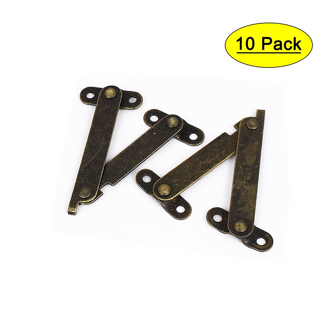 Unique Bargains 10pcs Furniture Box Rotatable Folding Lid Support Hinge Bronze Tone 10cm Long