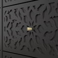 thumbnail image 3 of STYLIVIA 6-Drawer Dresser with Laser-Cut Drawer Fronts Black, Knotty Oak 45.4"W x 15.7"D x 32"H, 3 of 14