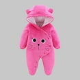 thumbnail image 1 of Cowsor Newborn Baby Bear Outfit Girls Boys Winter Fleece Clothes Hooded Romper Set, 1 of 7