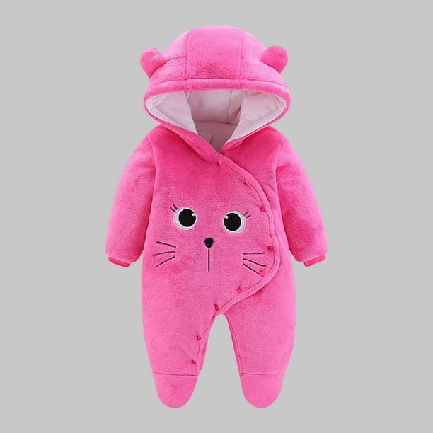 Cowsor Newborn Baby Bear Outfit Girls Boys Winter Fleece Clothes Hooded Romper Set