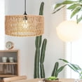 thumbnail image 2 of Shisuyan Straw Rope Woven Lampshade Grass Rope Rustic Ceiling Lamp Cover for Replacement Size L, 2 of 9