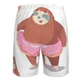 thumbnail image 6 of Kll Sloth With Donuts1 Men'S Casual Summer Beach Shorts Hawaiian Shorts With Pockets-Medium, 6 of 9