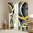 thumbnail image 3 of Manfei Waves Stripes Lines Blackout Curtains Set of 2 (52x84 Each),Modern Geometric Window Curtains,Gray Yellow White Curtains and Drapes For Boys Girls,Breathable Home Decor, 3 of 6