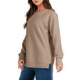 thumbnail image 3 of SHINE UP Sweatshirt for Women Long Sleeve Crewneck Tops Oversized Casual Pullover Shirts with Side Zipper, 3 of 8