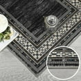 thumbnail image 2 of Memoryfield 9'x12' Area Rug, Modern Bordered Washable Rugs Soft Foldable Accent Rugs for Indoor Living Room Bedroom, Black, 2 of 7
