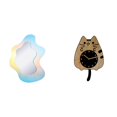 thumbnail image 1 of espejo acrílico ondulado,Espejo acrílico ondulado con estética irregular de arcoíris,Reloj de pared,Reloj de pared decorativo con forma de gato para sala de estar silenciosa,Reloj de pared, 1 of 8