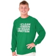 thumbnail image 5 of Clean Green Vegan Protein Healthy Long Sleeve TShirt Men Women Brisco Brands 3X, 5 of 6