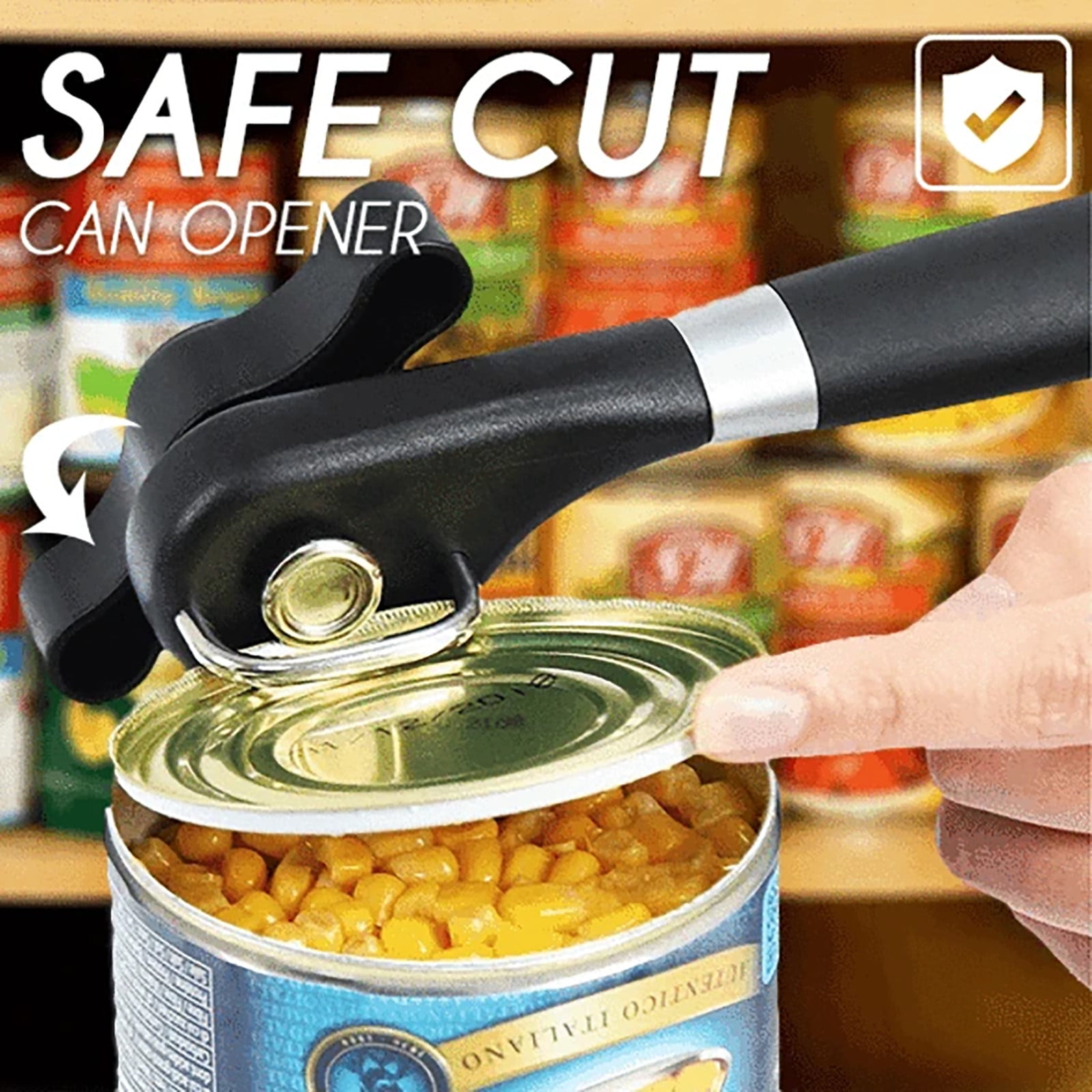 Professional Manual Tin Can Opener Safe Cut Lid Smooth Edge Stainless Steel