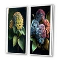 thumbnail image 3 of Designart "Blue Retro Hydrangea in Full Bloom I" Floral Framed Wall Art Set Of 2 - Traditional Blue Frame Gallery Set For Office Decor, 3 of 6