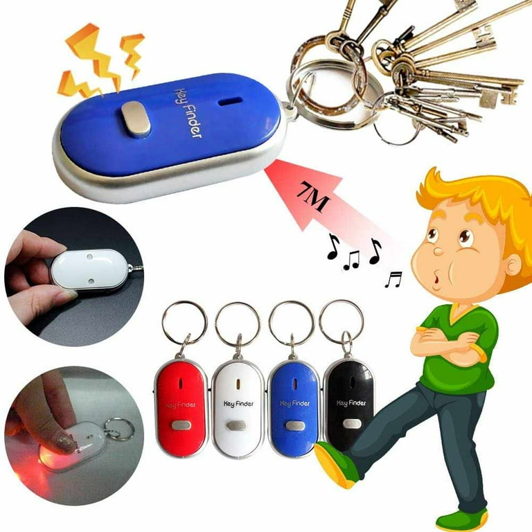 Sound Control Lost Key Finder Locator Keychain LED Light Torch Mini  Portable Whistle Key Finder Bag Charm Keychain