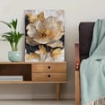 thumbnail image 5 of UXIEQU Gold Peony Embossed Texture Canvas Wall Art 15.75x11.81 INCHES, 5 of 8