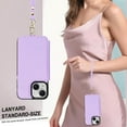 thumbnail image 3 of Wallet Case for Apple iPhone 14, with Crossbody Shoulder Strap & Hand Wrist Cards Holder Zipper Pocket Stand Feature Full Protective Shockpoof Phone Case for iPhone 14, Lightpurple, 3 of 8