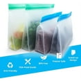thumbnail image 2 of Ensemble de 8 Sacs Réutilisables pour Congélateur Alimentaire en PEVA de Qualité Alimentaire, Sacs Réutilisables Étanches, Sacs Scellés en Silicone pour Congélateur, 2 of 5