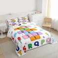 thumbnail image 3 of Manfei Letters Number Theme Bedding Comforter Set,Alphabet Game Twin Comforter Sets,Cute Flower Floral Bedding Set For Teens,Breathable Home Decor Reversible,2 Pieces, 3 of 8