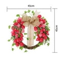 thumbnail image 4 of PuSpu Valentine's Day Decoration Mesh Simulation Flower Wreath Front Door Decoration Festive Home Hanging Wreath 15.74in, 4 of 5