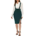 thumbnail image 2 of Allegra K Women's High Waist Adjustable Strap Solid Pencil Suspender Skirt, 2 of 6