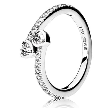 Wishbone ring in sterling silver w/clear CZ Ring sz 58 196316CZ-58 ...