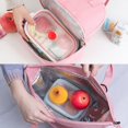 thumbnail image 4 of Bolsa térmica para el almuerzo, pequeña bolsa térmica plegable para el trabajo, la escuela, bolso de mano para picnic para mujeres, adultos, estudiantes y niños, C, 4 of 4