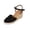 Black, variant on Womens Espadrille Sandals Crochet Lace Adjustable Ankle Strap Shoes Summer Closed Toe Chunky High Heel Sandals