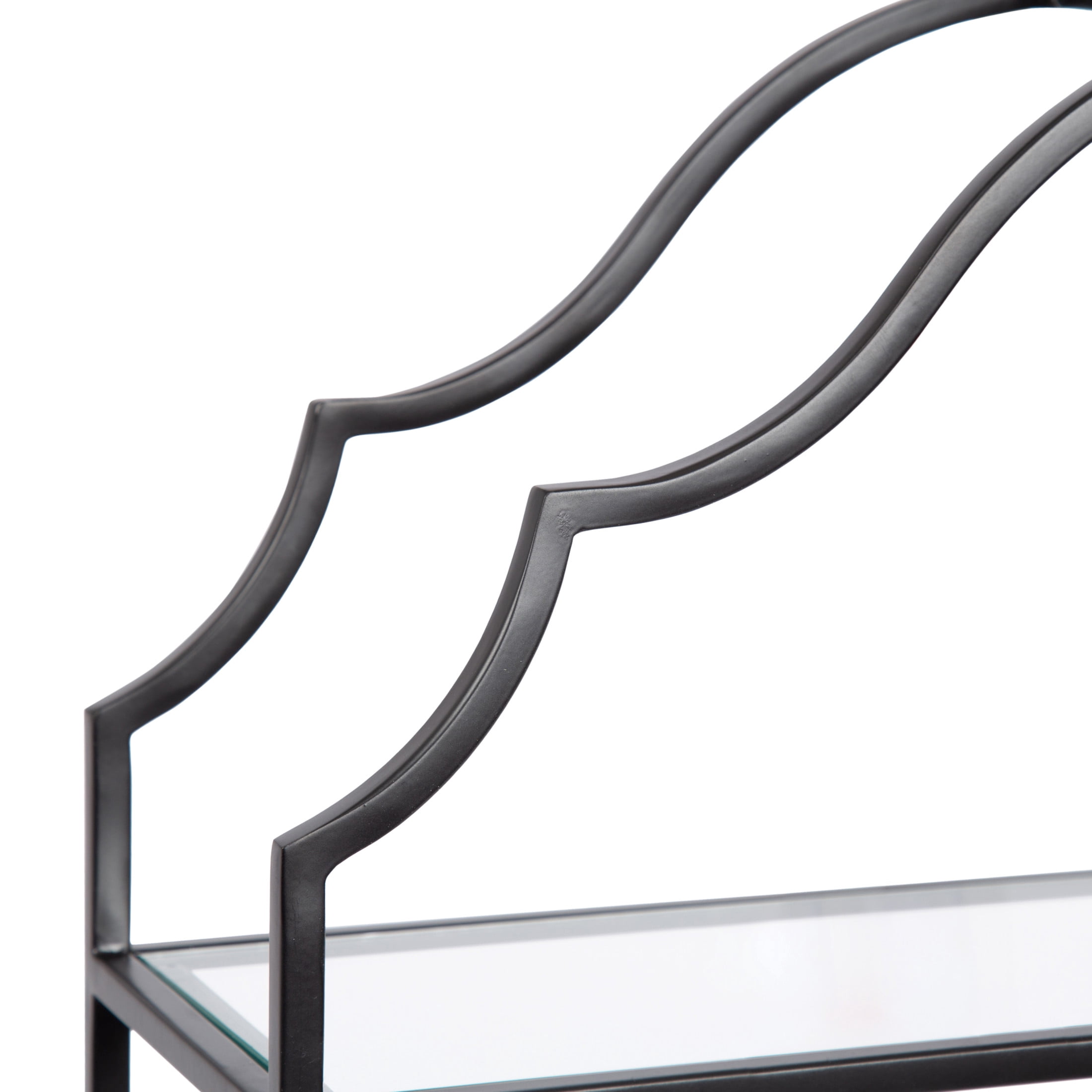 Kate and Laurel Leanna Glam Scalloped Three-Tiered Wall Shelf, 20 x 6 x 32, Black, Decorative Floating Shelf Storage and Wall Organizer for Bathroom Over Toilet Storage or Display