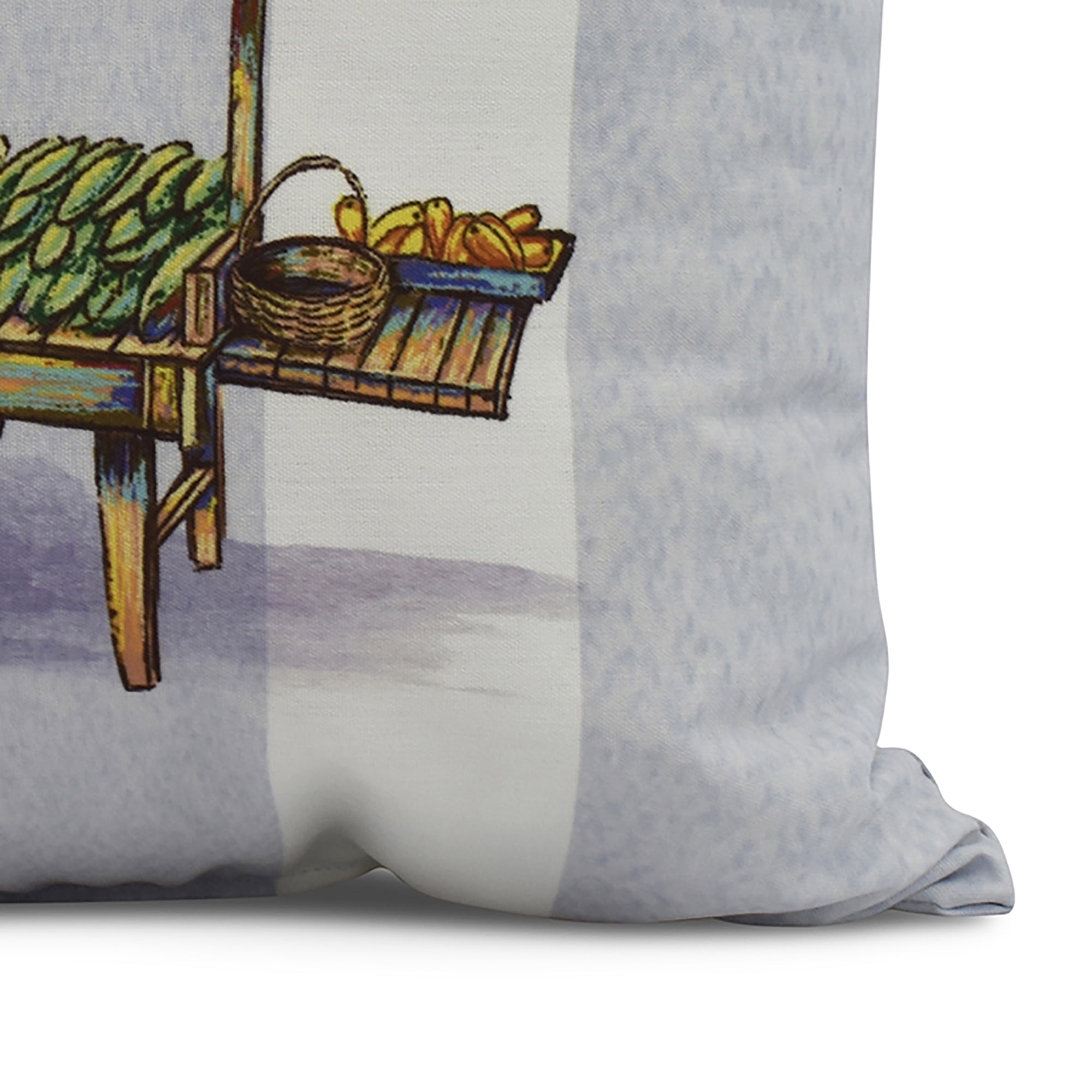 Simply Daisy, 20" x 20" Veggie Cart Outdoor Pillow, Light Blue