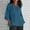 Blue#2, variant on Womens Plus Size $5,Women's Fashion Summer V Neck Leisure Three-quarter Sleeve Solid Tops Orange XXXL
