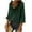 Green, variant on Women Pullover Sweaters Three-quarter Sleeves Button Button-Accented Ruffle-Trimmed V Neck Knit Solid Fashion