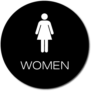 California WOMEN Restroom Door Sign-Black / White (2 Units)