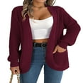 thumbnail image 1 of MesaSe Womens Open Front Knit Cardigan Long Sleeve Solid Color Pocket Sweater Loose Fall Tops S, 1 of 7