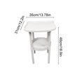 thumbnail image 3 of Bear Shape Small End Table, 2 Tier Modern Coffee Table with Lower Shelf, Plastic Small Bedside Nightstand for Living Room Bedroom Balcony Indoor Outdoor, #003-White, 3 of 6