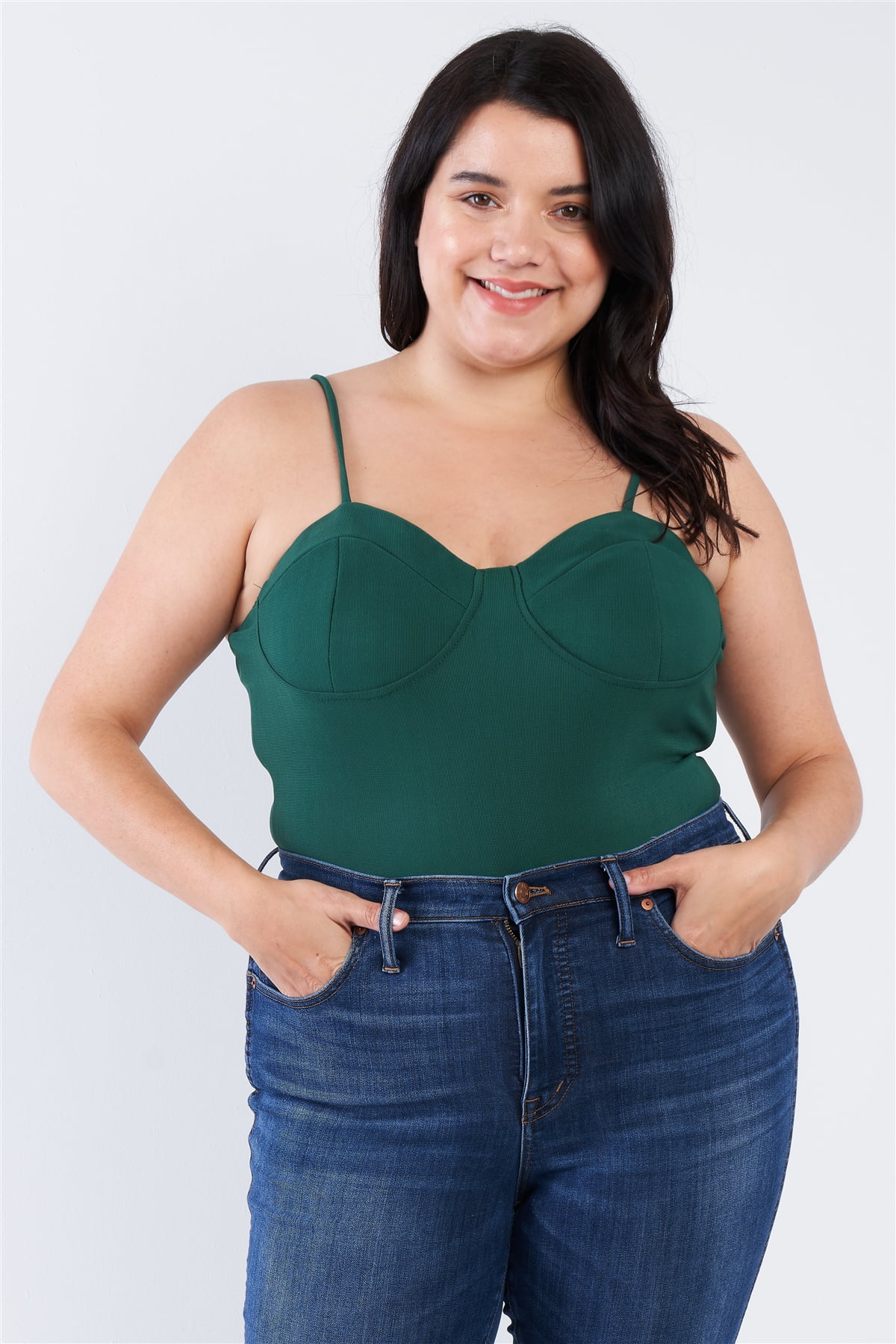 plus size bodysuit and jeans