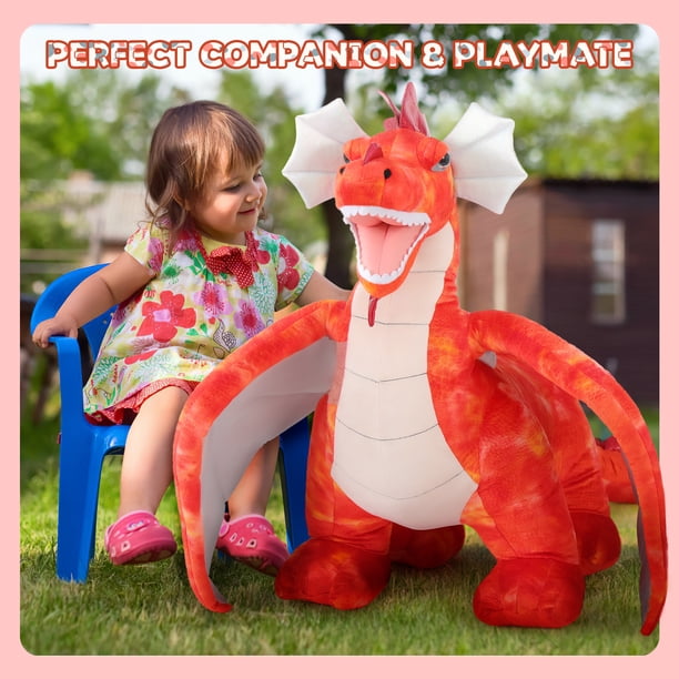 Morismos 51 Jumbo Red Dragon Plush for Preschool Classrooms