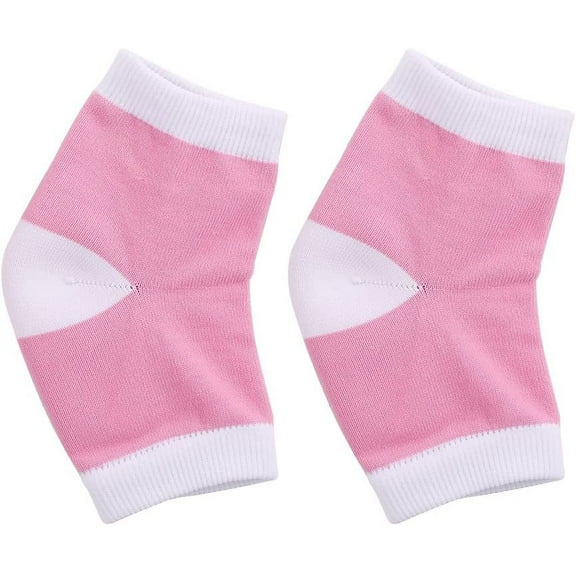 Gel Spa Heel Socks, Moisturizing Gel Heel Sleeves Heel Pads, Heel Cups, Relief Pain Toe Socks Heel Protection for Plantar Fasciitis and Cracked Foot Skin Care(pink)