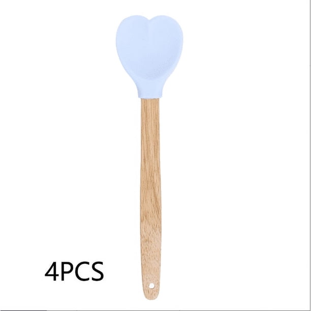 Love espátula de silicona, mango de madera, espátula de silicona, utensilios de cocina 4 piezas