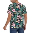 thumbnail image 2 of Zufioo Rose Flowers Print Men's Baseball Short Sleeve, Moisture Wicking Button-Down Hip Hop Tee-3X-Large, 2 of 7
