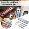 thumbnail image 6 of Moocorvic Three-Piece Cutlery Stainless Steel Travel Utensils Reusable Utensils Set with Case School Supplies Durable Cutlery Box Travel Environmental Protection, 6 of 6