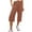 Brown, variant on Summer Clearance!Xunlbb Women’s Elastic Waist Summer Solid Casual With Pockets Outing Capris Length Pants on Clearance,Khaki S