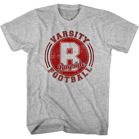 Saved By The Bell Varsity Football Gray Heather Adult T-Shirt Xlt