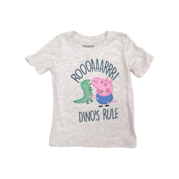 Jumping Beans Peppa Pig Toddler Boys Gray George & Dino T-Shirt Tee Shirt 2T