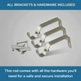 thumbnail image 3 of H.VERSAILTEX Single Curtain Rod for Windows 66 - 120", 3/4 Inch Decorative Adjustable Drapery Rods, Nickel, 3 of 6