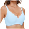 thumbnail image 1 of Wavy Wireless V Neck Bras For Women No Underwire Padded Bralettes Adjustable Straps Bra With Bra Extender, 1 of 4