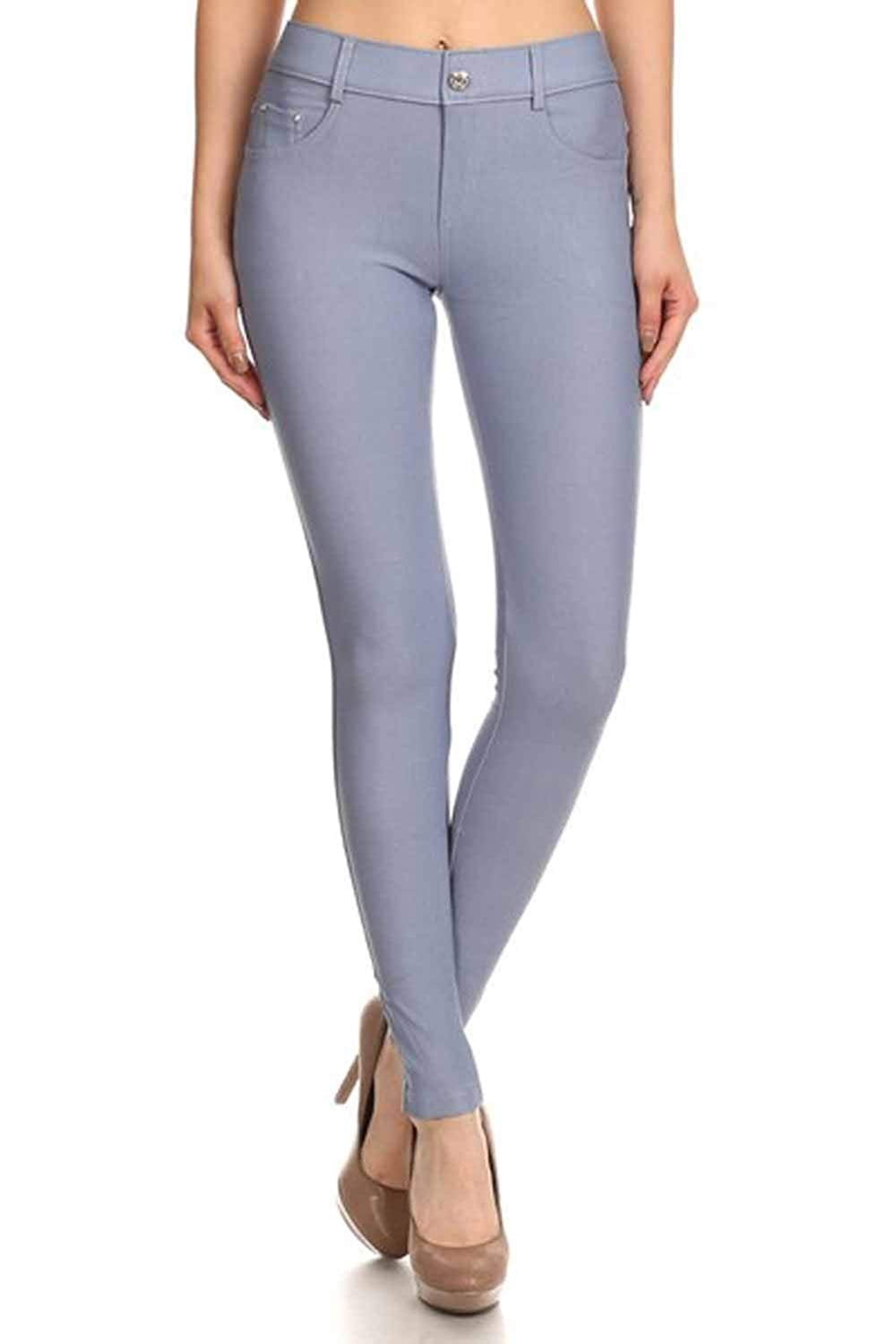 Yelete Womens Basic Five Pocket Stretch 